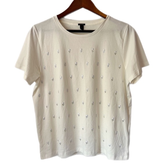 J. Crew Tops - J.Crew Embellished Rhinestone Studded Short Sleeve Tee